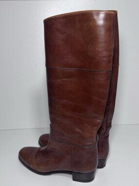 Vtg 70s 80s Tanino Crisci Boots Tall Riding Boots 5.5 36 Equestrian Italy Flaws